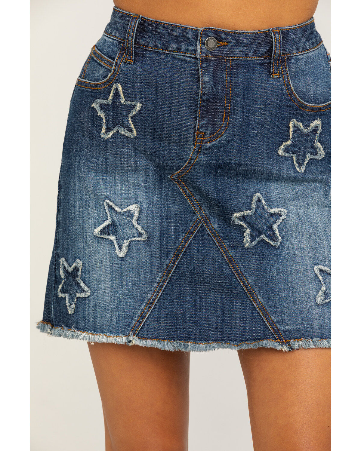denim skirt with stars