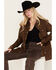 Image #1 - Wrangler X Fender Women's Leopard Print Long Sleeve Snap Shirt, Brown, hi-res