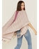 Shyanne Women's Geo Print Fringe Tassel Shawl, Fuchsia, hi-res