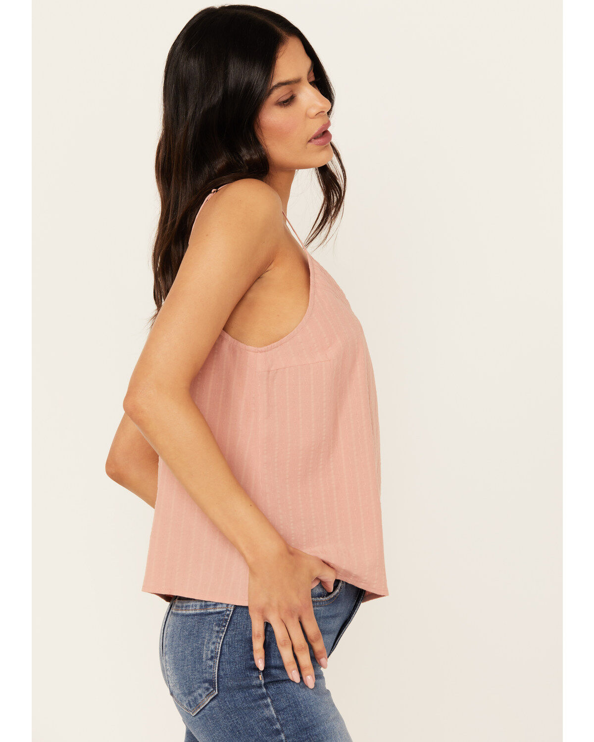 Image #2 - Cleo + Wolf Women's Barbara Solid Printed Sleeveless Cami, Peach, hi-res