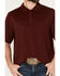 Image #3 - RANK 45® Men's Herringbone Short Sleeve Polo, Burgundy, hi-res