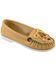 Minnetonka Women's Smooth Leather Thunderbird Moccasins - Moc Toe, Natural, hi-res