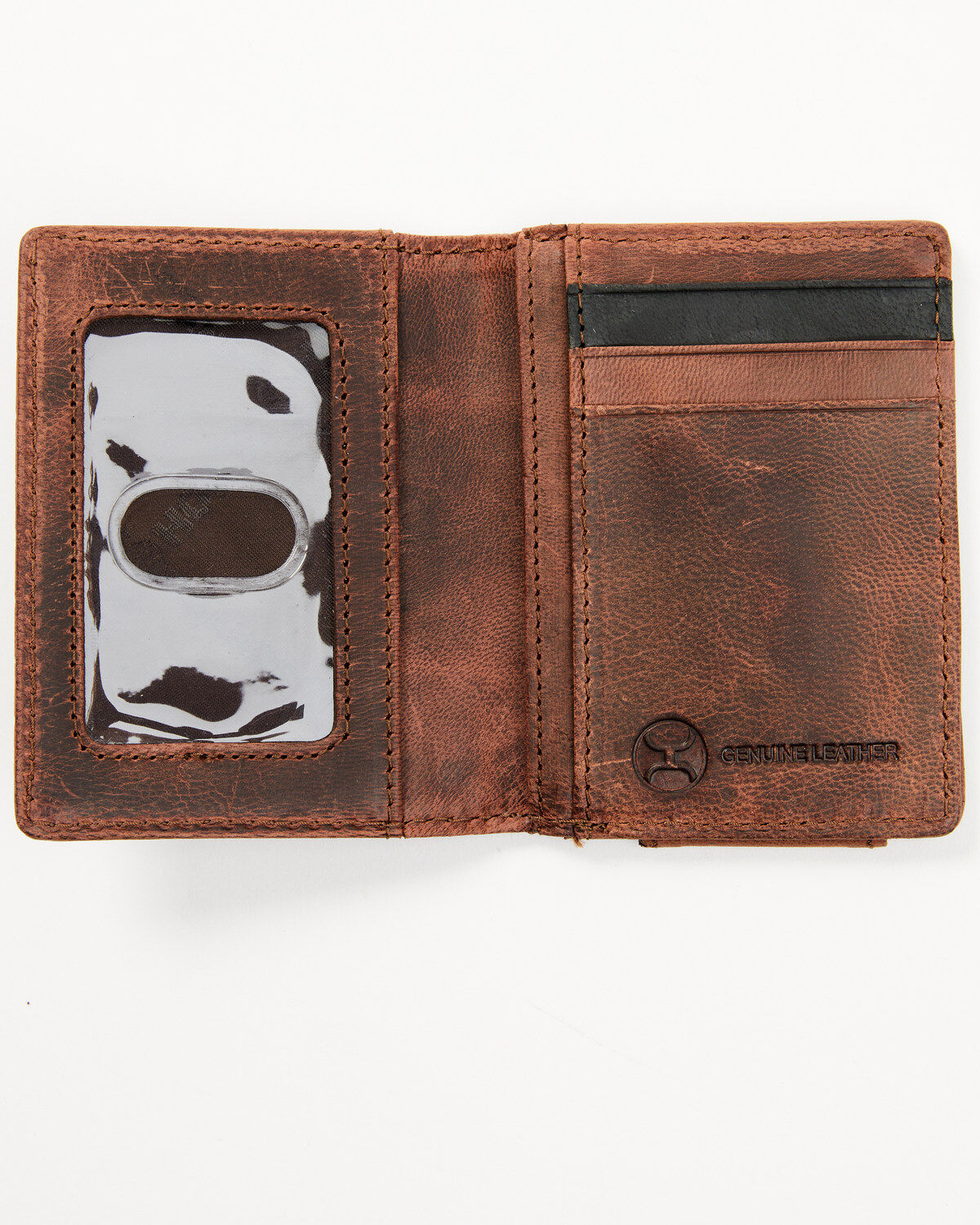 Product Name:  Hooey Men's Brown Southwestern Embossed Bi-Fold Money Clip Wallet