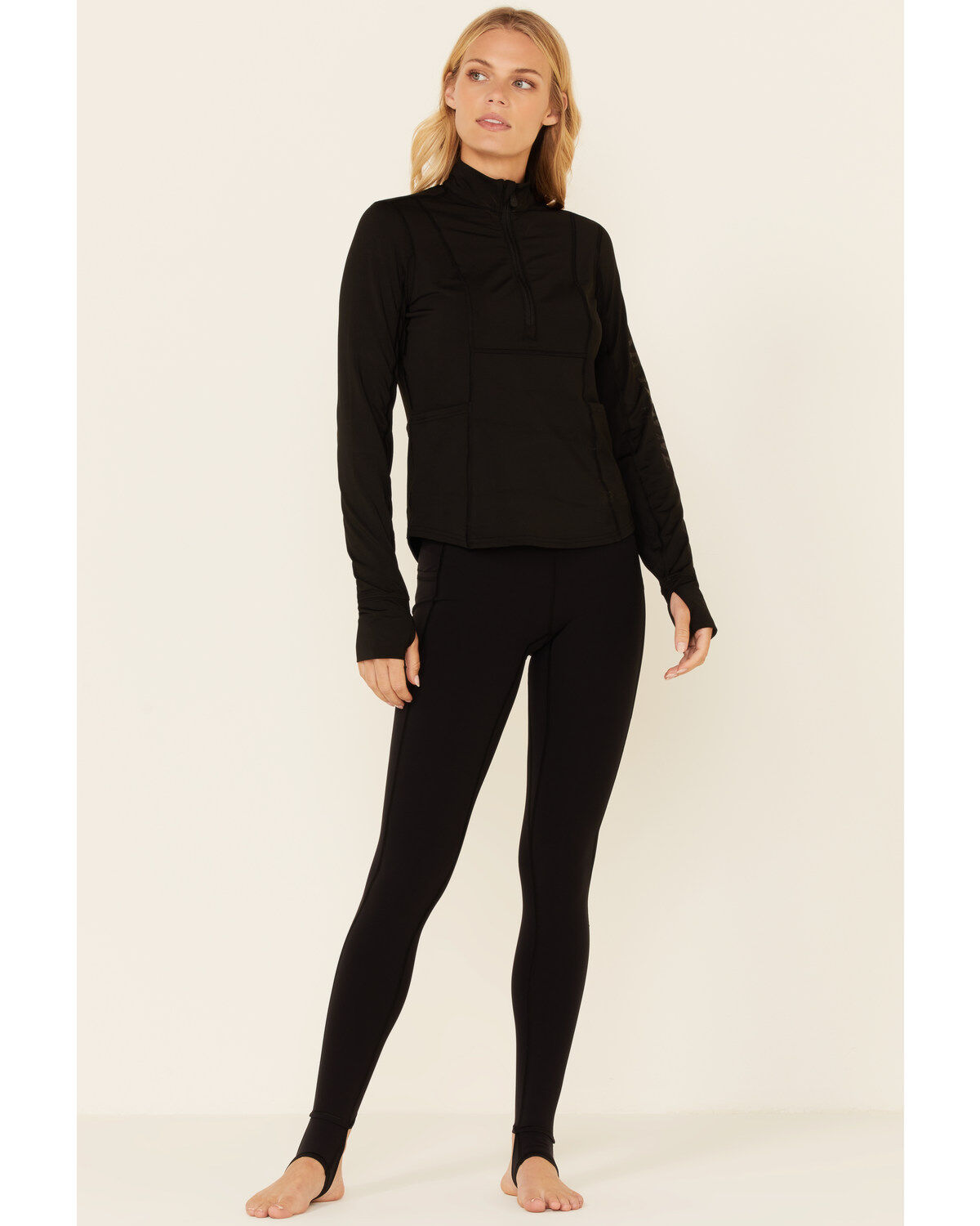 Image #2 - Shyanne Women's 1/2 Zip Logo Sleeve Relaxed Pullover, Black, hi-res