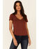 Idyllwind Women's Honky Tonk Stud Short Sleeve Top , Rust Copper, hi-res