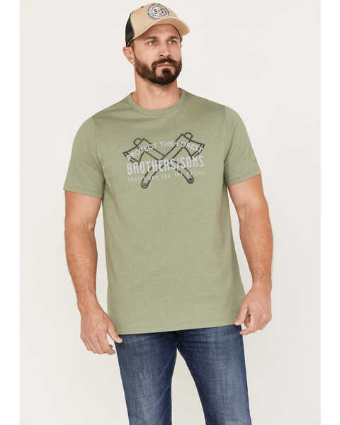 Brothers and Sons Men's Protect The Forest Short Sleeve Graphic T-Shirt, Sage, hi-res