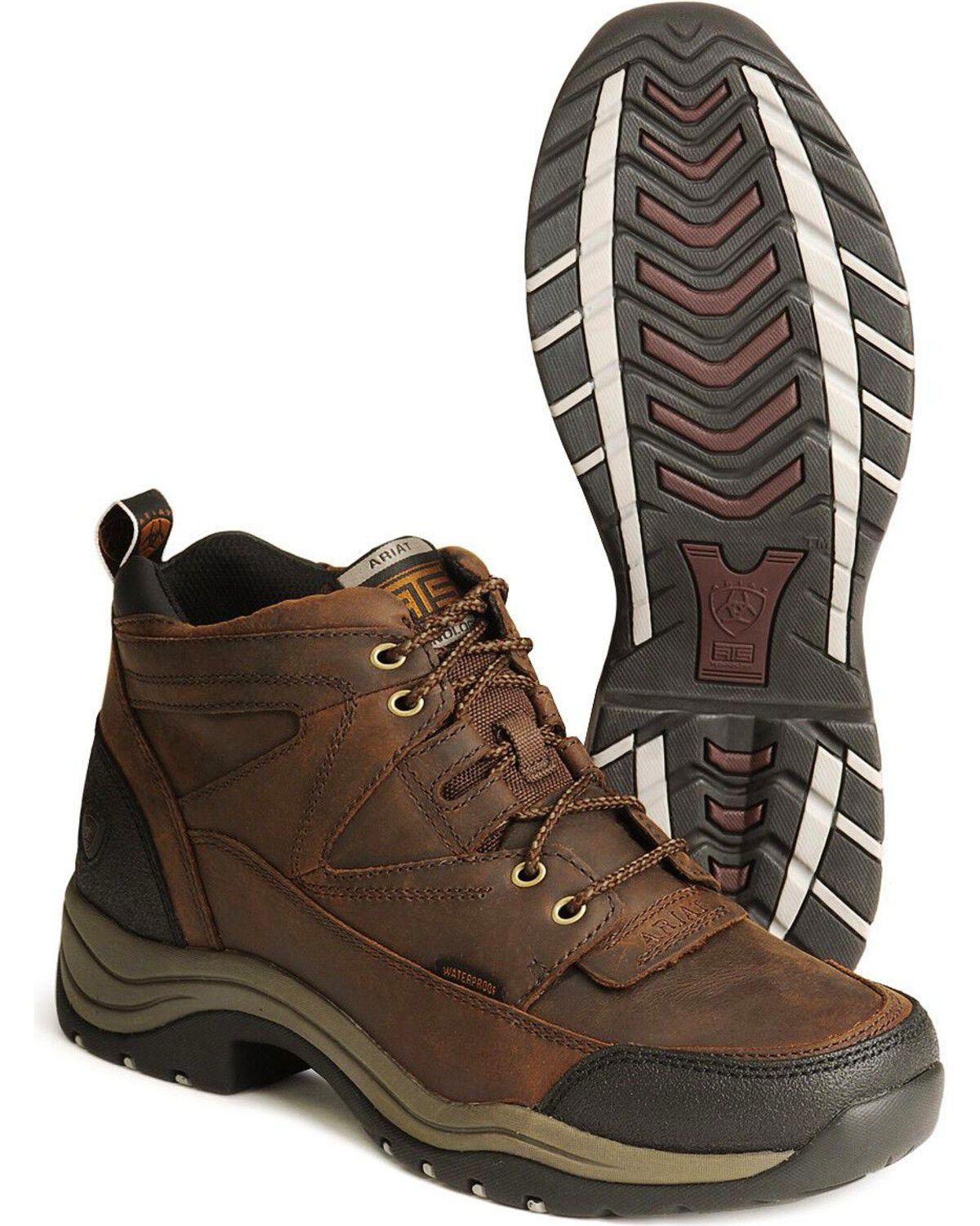 Image #2 - Ariat Men's Terrain H2O 5" Waterproof Work Boots - Soft Toe, Copper, hi-res