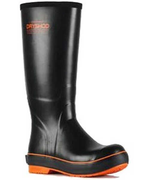 Dryshod Men's Seamonster Premium Rubber Fishing Boots , Black/orange, hi-res