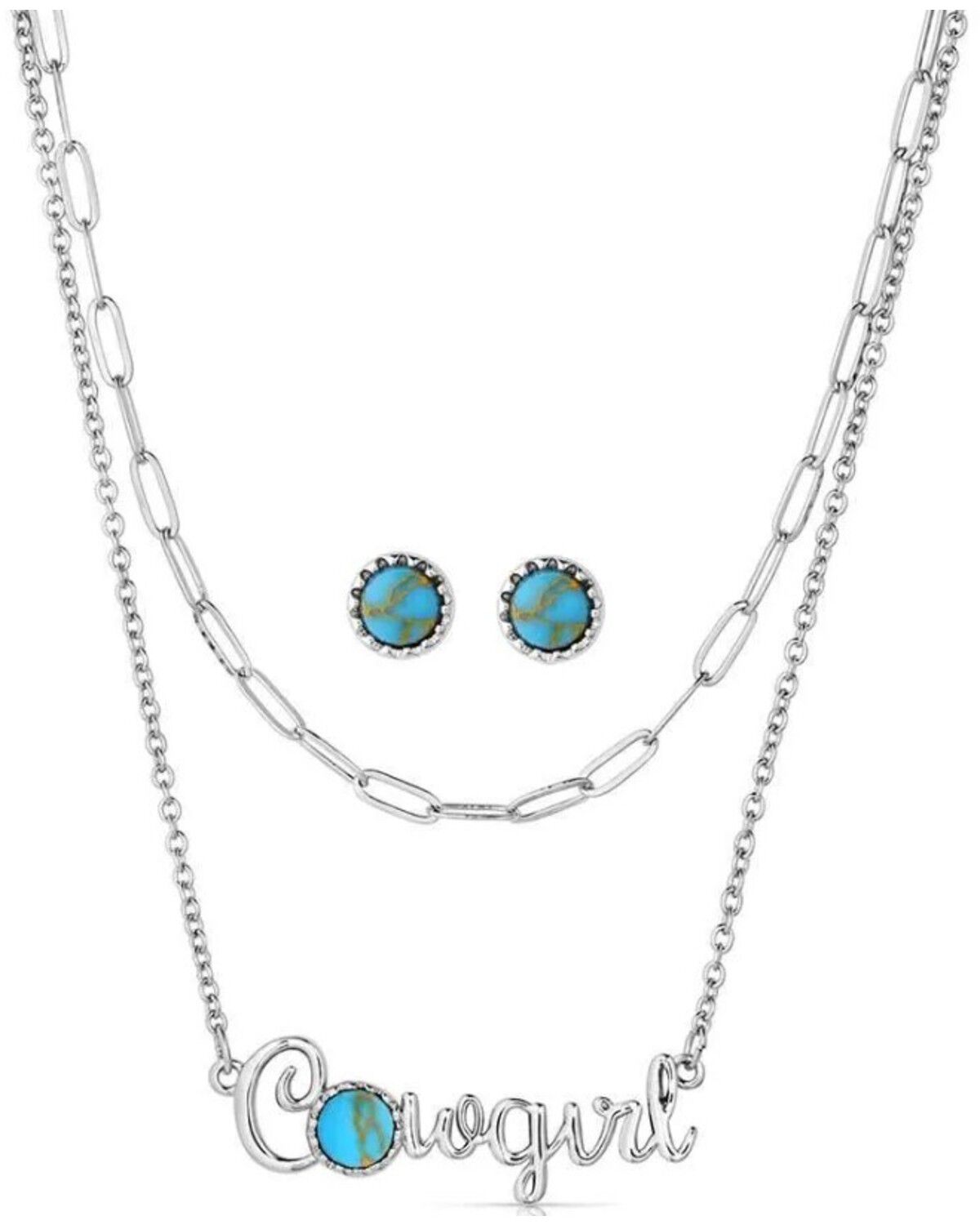 Montana Silversmiths Women's Cowgirl's Essentials Jewelry Set - 2 Piece, Silver, hi-res