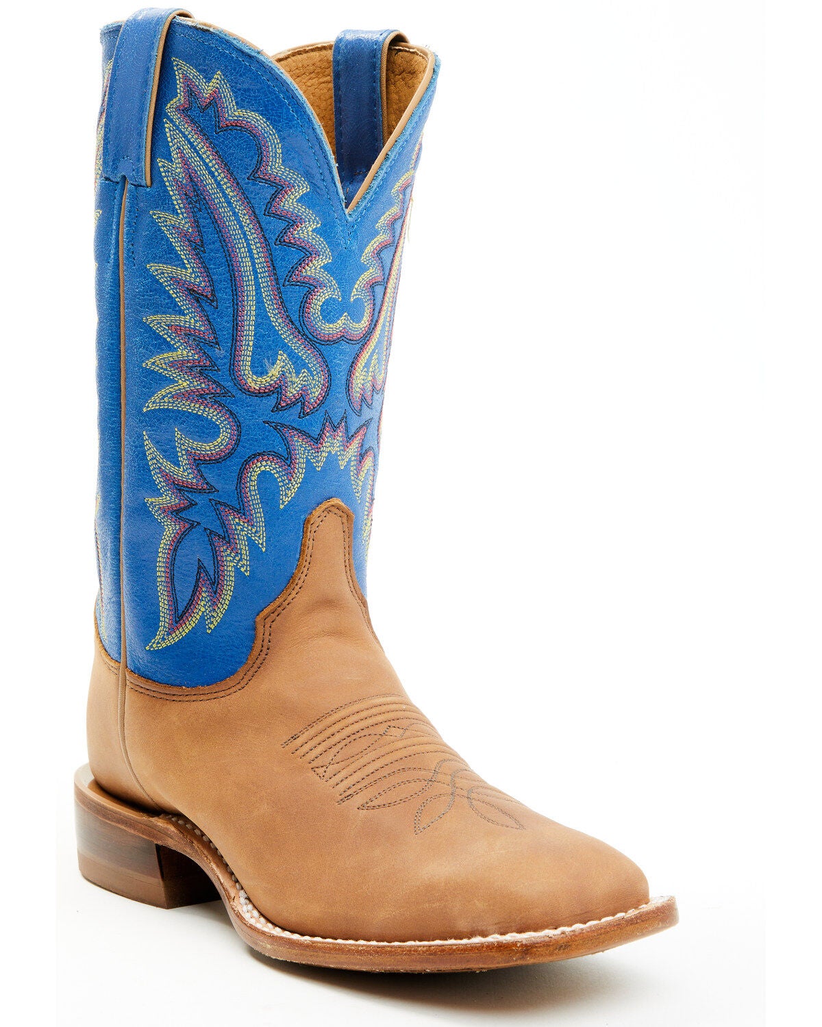 Justin Women's Peyton Western Boots - Broad Square Toe, Cognac, hi-res