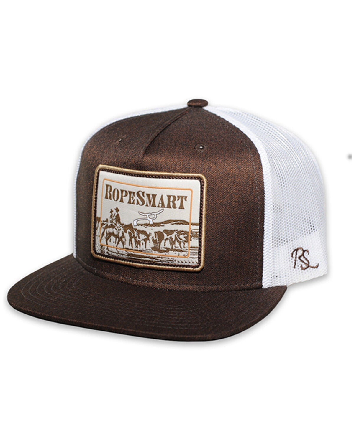 RopeSmart Men's Cowboy Punching Patch Ball Cap, Brown, hi-res