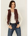 Image #1 - Shyanne Women's Short Fringe and Eyelet Suede Vest, Brown, hi-res