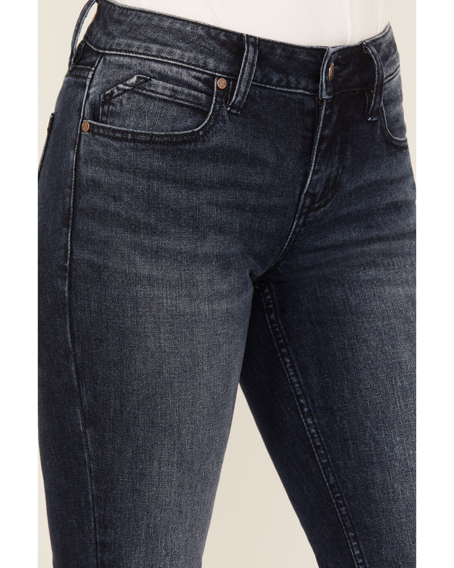 Product Name: Shyanne Women's Foxtail Mid Rise Relaxed Hem Stretch Bootcut  Jeans