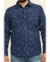 Moonshine Spirit Men's Floral Camo Print Long Sleeve Western Shirt , Navy, hi-res