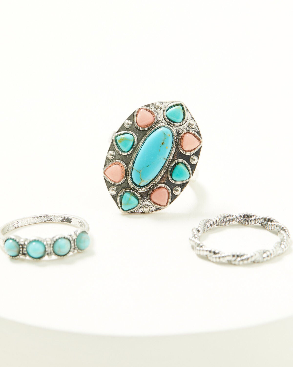 Shyanne Women's Statement Ring Set - 3 Piece, Silver, hi-res