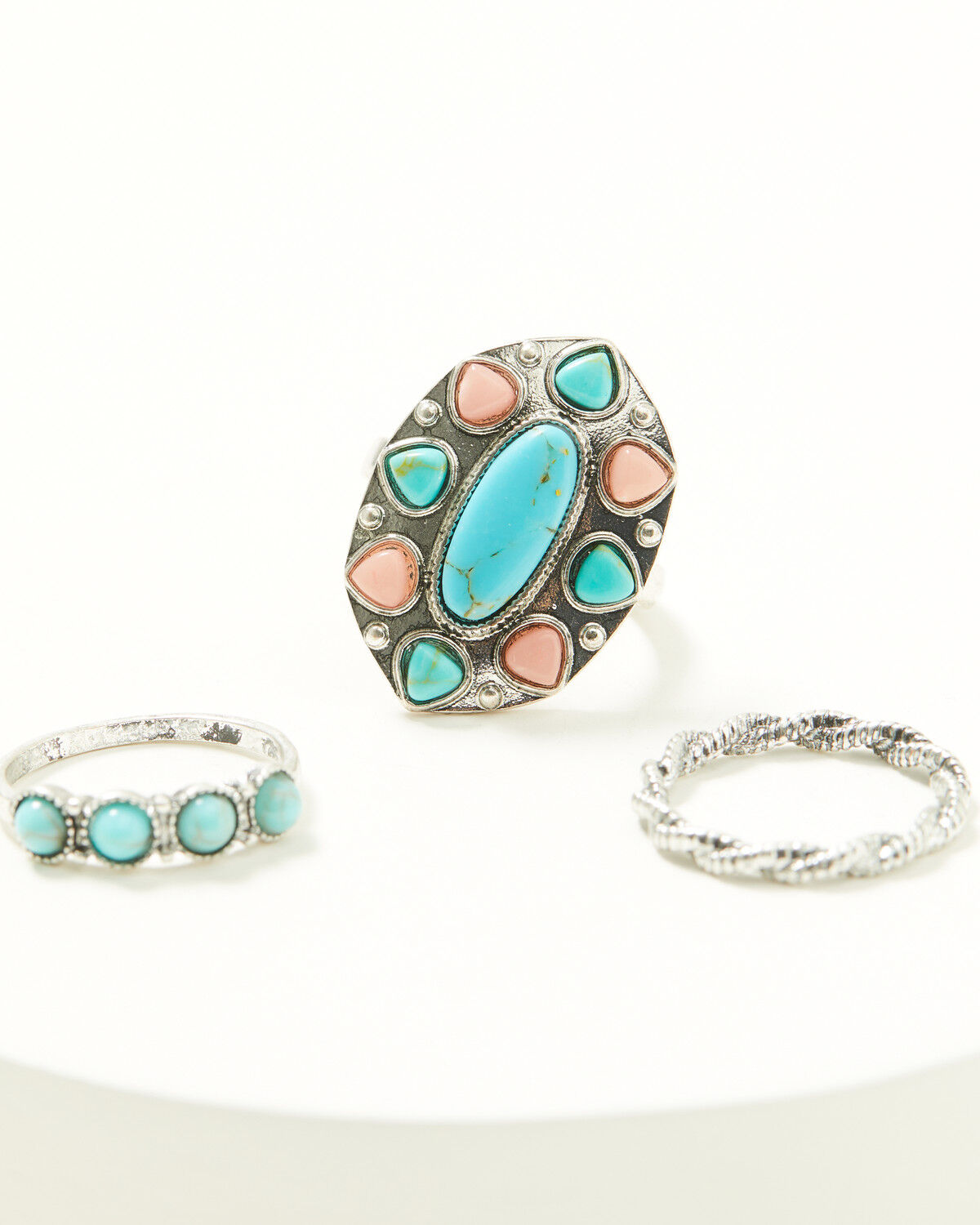 Image #1 - Shyanne Women's Statement Ring Set - 3 Piece, Silver, hi-res