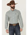 Image #1 - Cinch Men's Geo Print Long Sleeve Button-Down Western Shirt - Big, White, hi-res