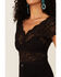 Image #3 - Shyanne Women's Black Lace Knit Flutter Sleeve Crop Top, Black, hi-res
