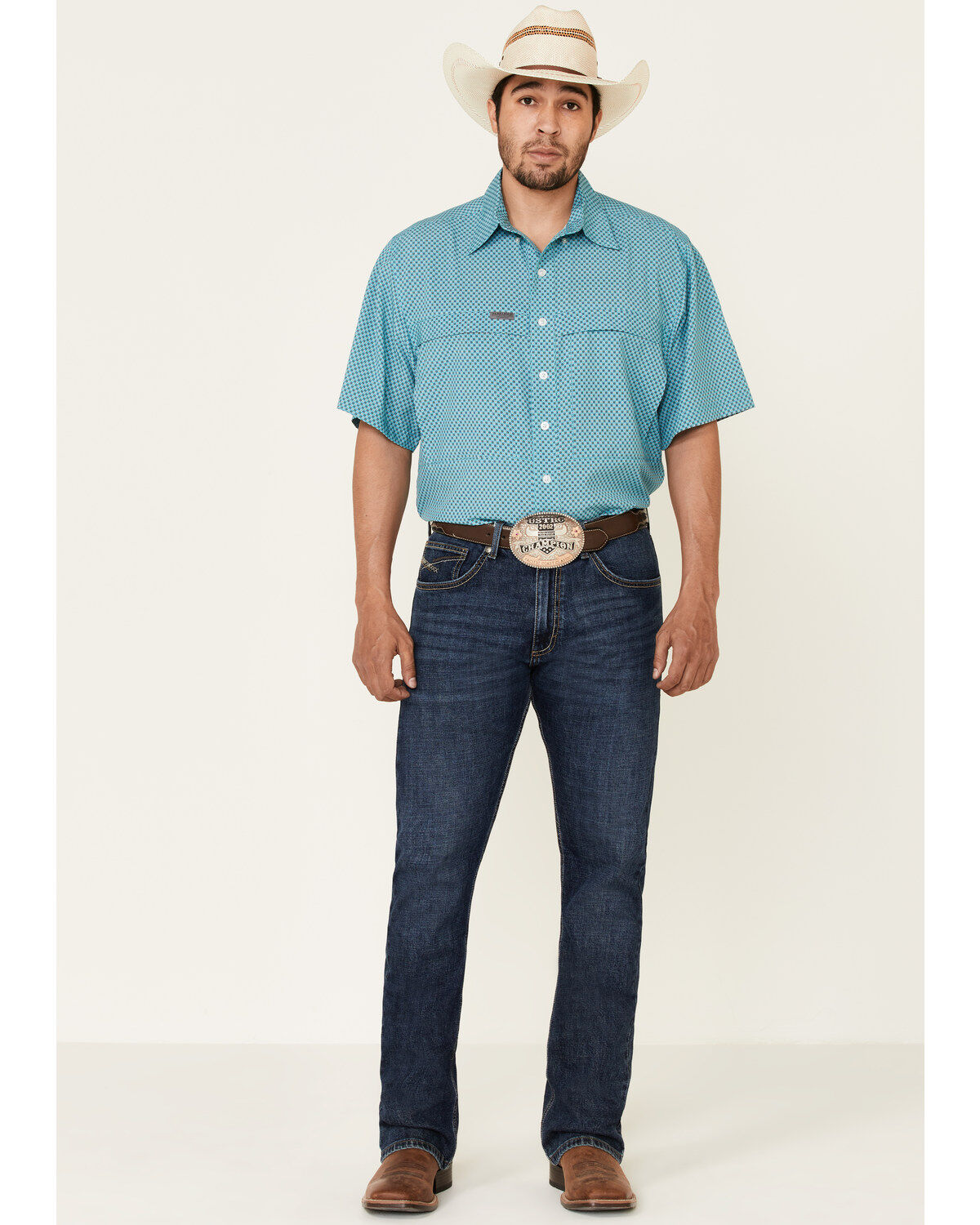Image #2 - Panhandle Men's Geo Print Competition Short Sleeve Western Shirt, , hi-res
