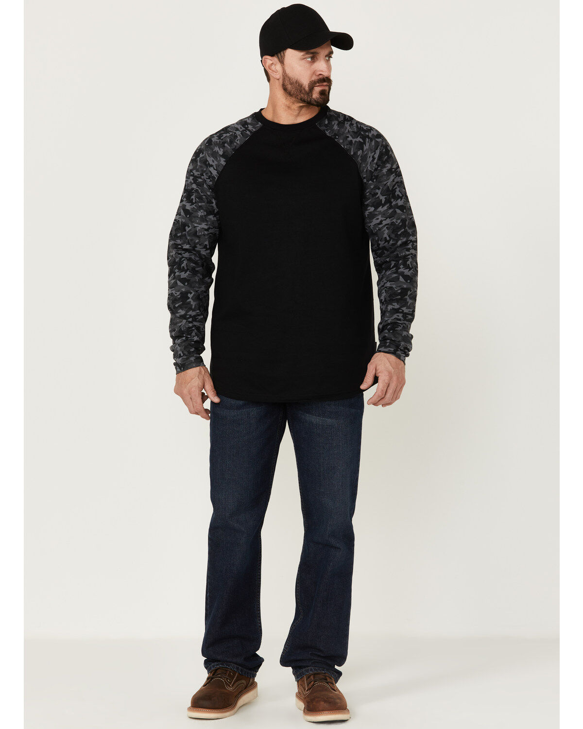 Image #2 - Cody James Men's FR Camo Long Sleeve Work T-Shirt, Black, hi-res