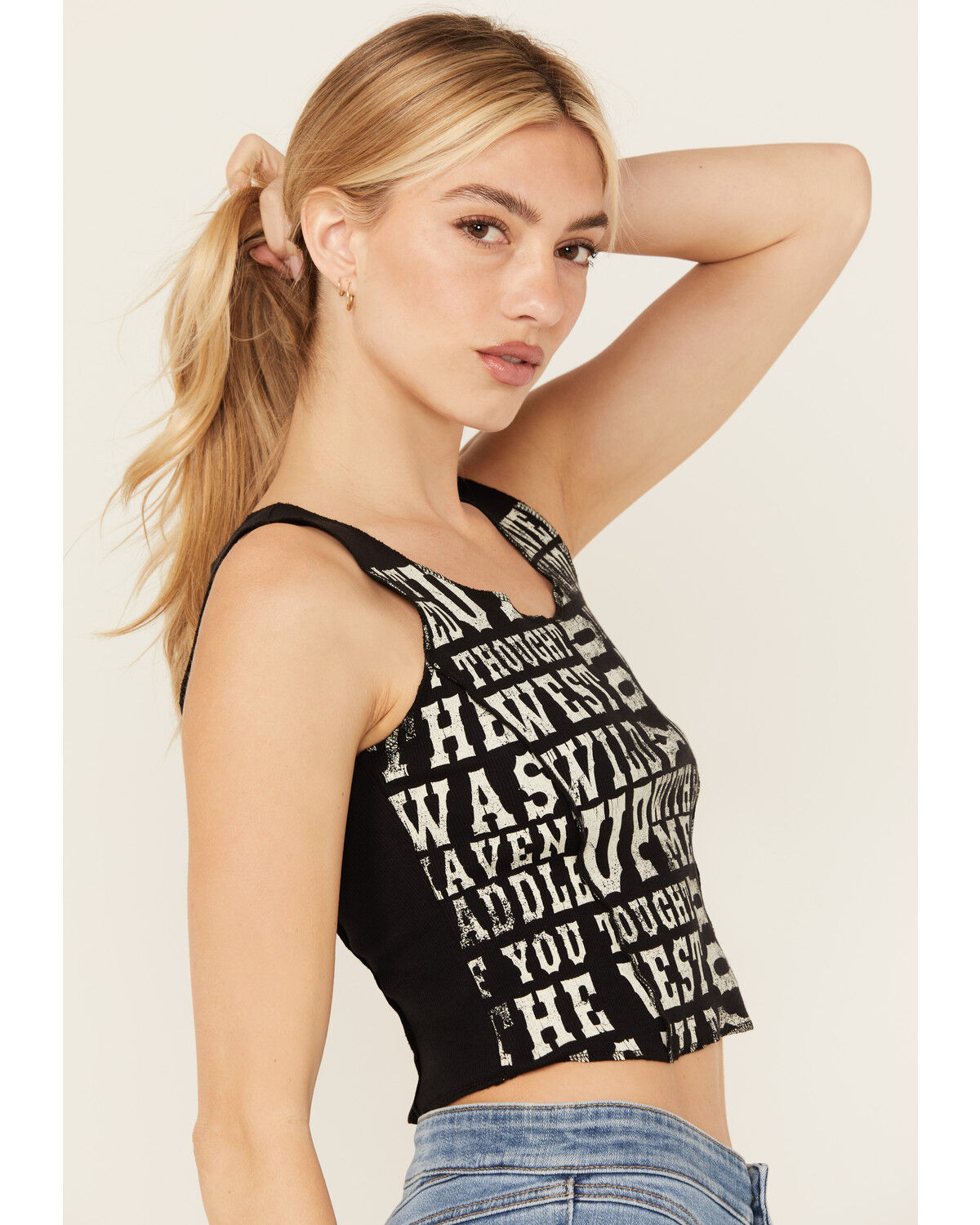 Image #3 - Idyllwind Women's Rhett The West Was Wild Graphic Rib Knit Tank, Black, hi-res