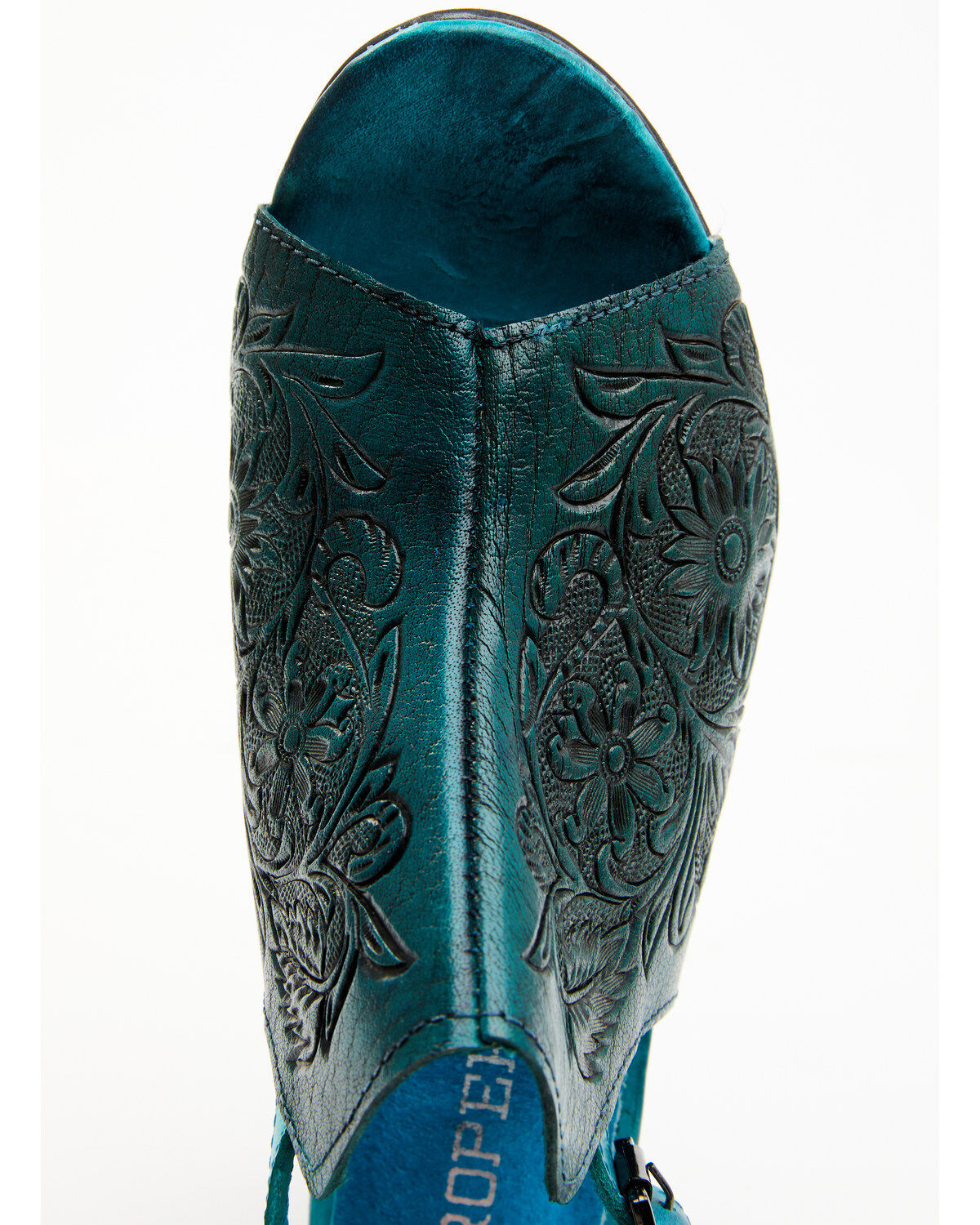 Image #6 - Roper Women's Burnished Tooled Sandals, Blue, hi-res