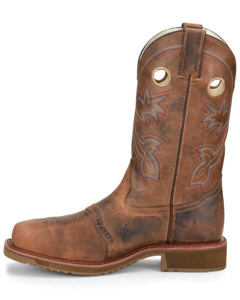 Image #3 - Double H Men's 11" Wide Square Composite Western Work Boots, Brown, hi-res