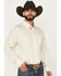 Image #2 - George Strait by Wrangler Men's Geo Print Long Sleeve Button-Down Stretch Western Shirt, White, hi-res