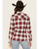 Image #4 - Wrangler Retro Women's Boot Barn Exclusive Long Sleeve Snap Western Flannel Shirt, Burgundy, hi-res