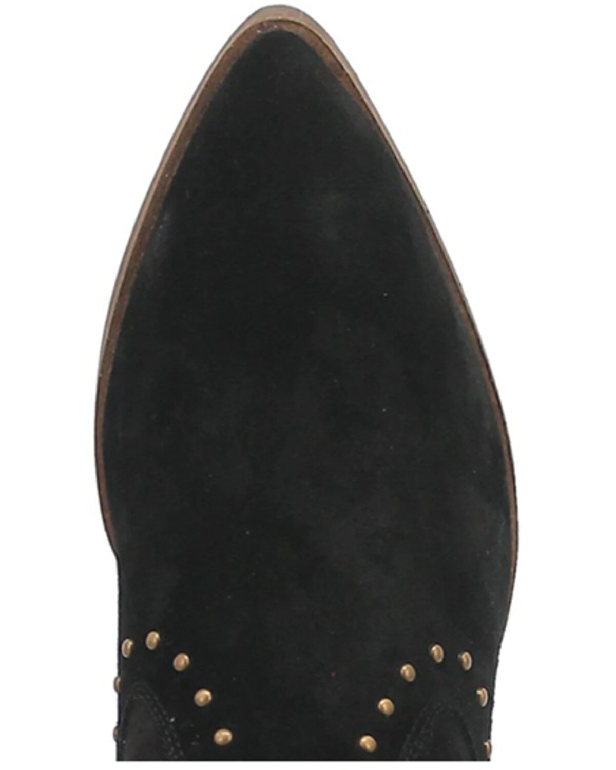Image #6 - Dingo Women's Miss Priss Studded Suede Booties - Round Toe, Black, hi-res