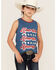 Rock & Roll Denim Girls' Americana Tank Top, Navy, hi-res