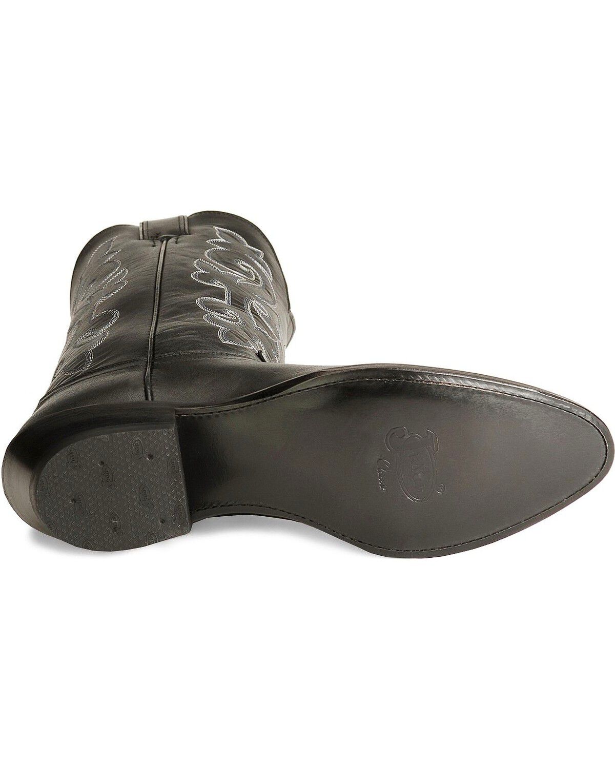Image #5 - Justin Men's London Calfskin Western Boots - Round Toe, Black, hi-res