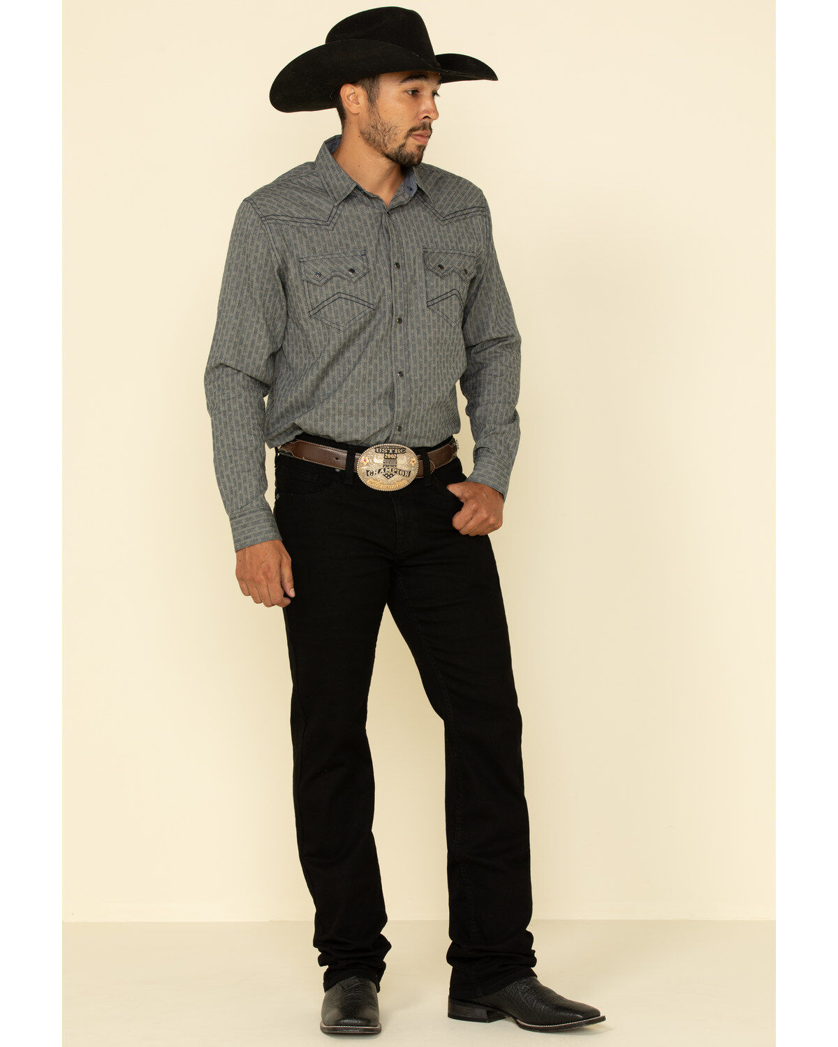 Image #1 - Cody James Men's Night Rider Stretch Stackable Straight Jeans, Black, hi-res
