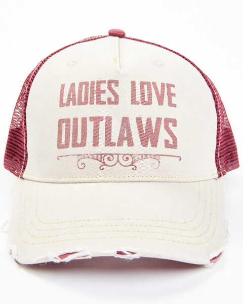 Image #1 - Idyllwind Women's Ladies Love Outlaws Baseball Cap , Ivory, hi-res