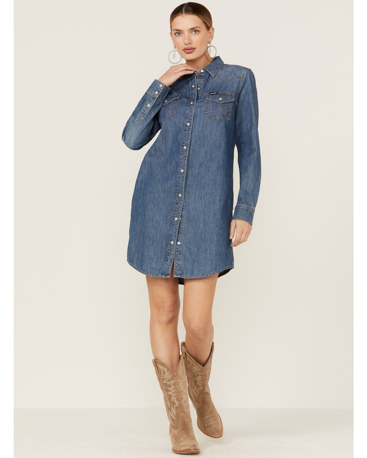 Denim Western Long Sleeve Dress | Boot Barn