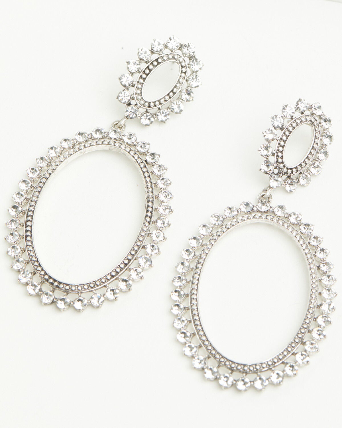 Image #1 - Lainey Wilson Women's Open Drop Earrings, Silver, hi-res