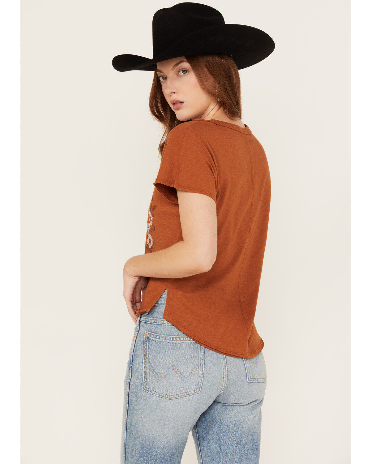 Image #4 - Shyanne Women's Open Road V Neck Graphic Tee, Caramel, hi-res