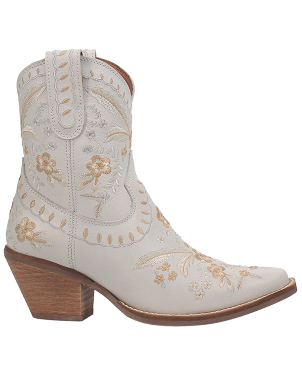 Image #2 - Dingo Women's Primrose Western Booties - Snip Toe, White, hi-res