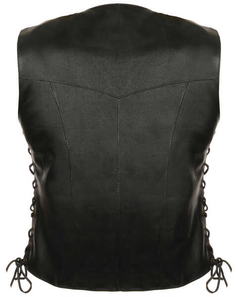 Image #2 - Milwaukee Leather Women's Classic Side Lace Four Snap Vest - 4XL, Black, hi-res