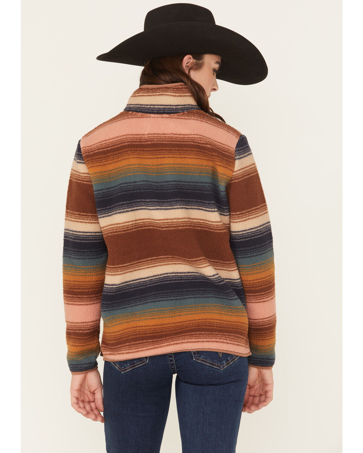 Image #4 - Wrangler Women's Striped Sherpa Pullover, Multi, hi-res