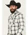 Image #2 - Wrangler Retro Men's Plaid Print Long Sleeve Snap Western Shirt, White, hi-res
