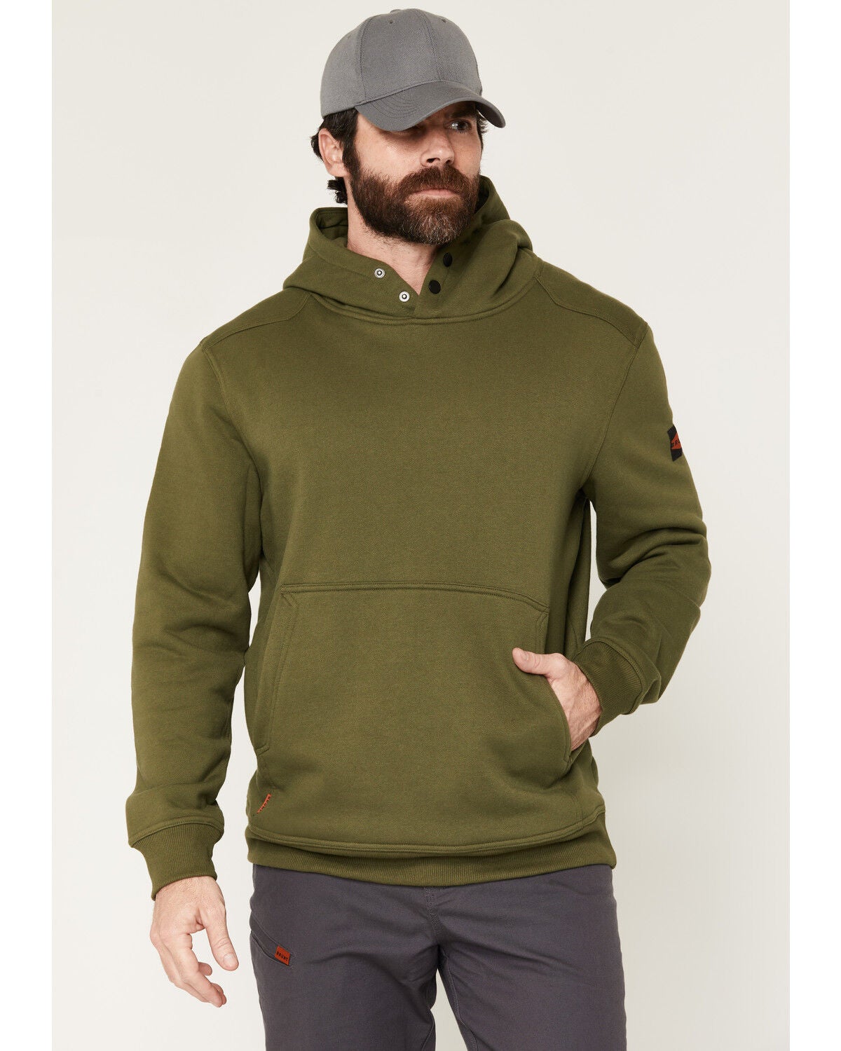 Brunt Workwear Men's Shelvin Hooded Sweatshirt, Hunter Green, hi-res