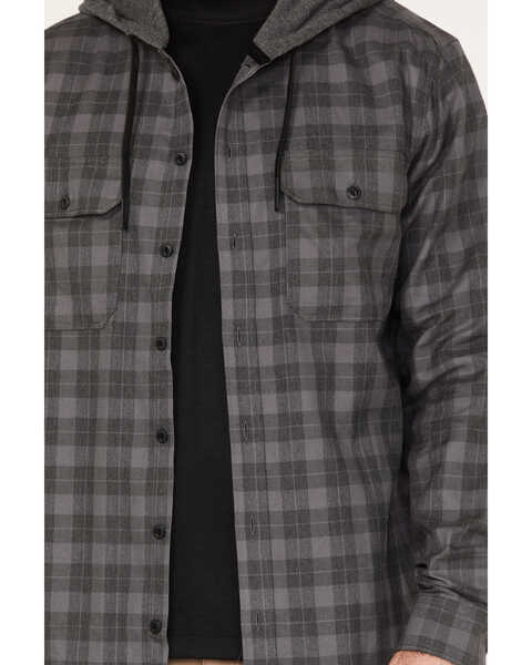 Hawx Men's Roberson Long Sleeve Hooded Flannel, Charcoal, hi-res