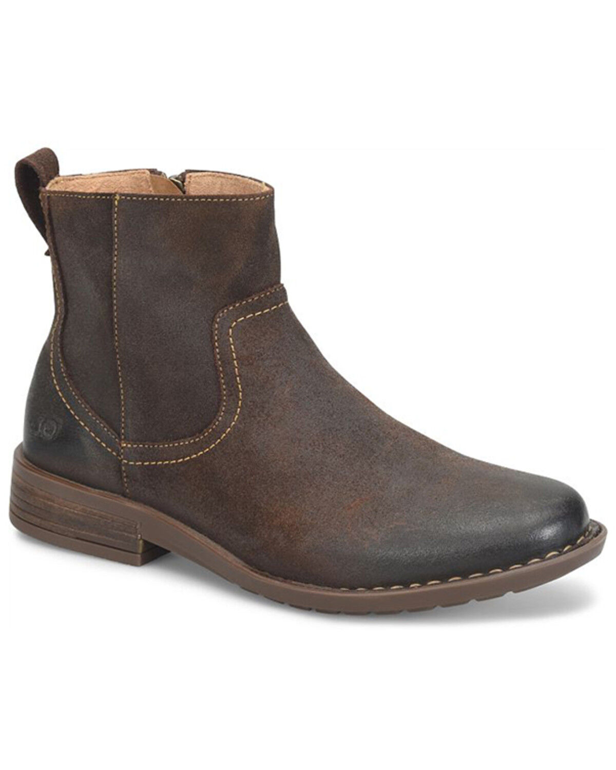 Image #1 - Born Men's Reed Ankle Boots - Round Toe, Chocolate, hi-res