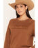 Image #2 - Ariat Women's Essential Crew Sweatshirt, Brown, hi-res
