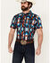 Image #1 - RANK 45® Men's Raflame Southwestern Print Button-Down Stretch Western Shirt, Dark Orange, hi-res