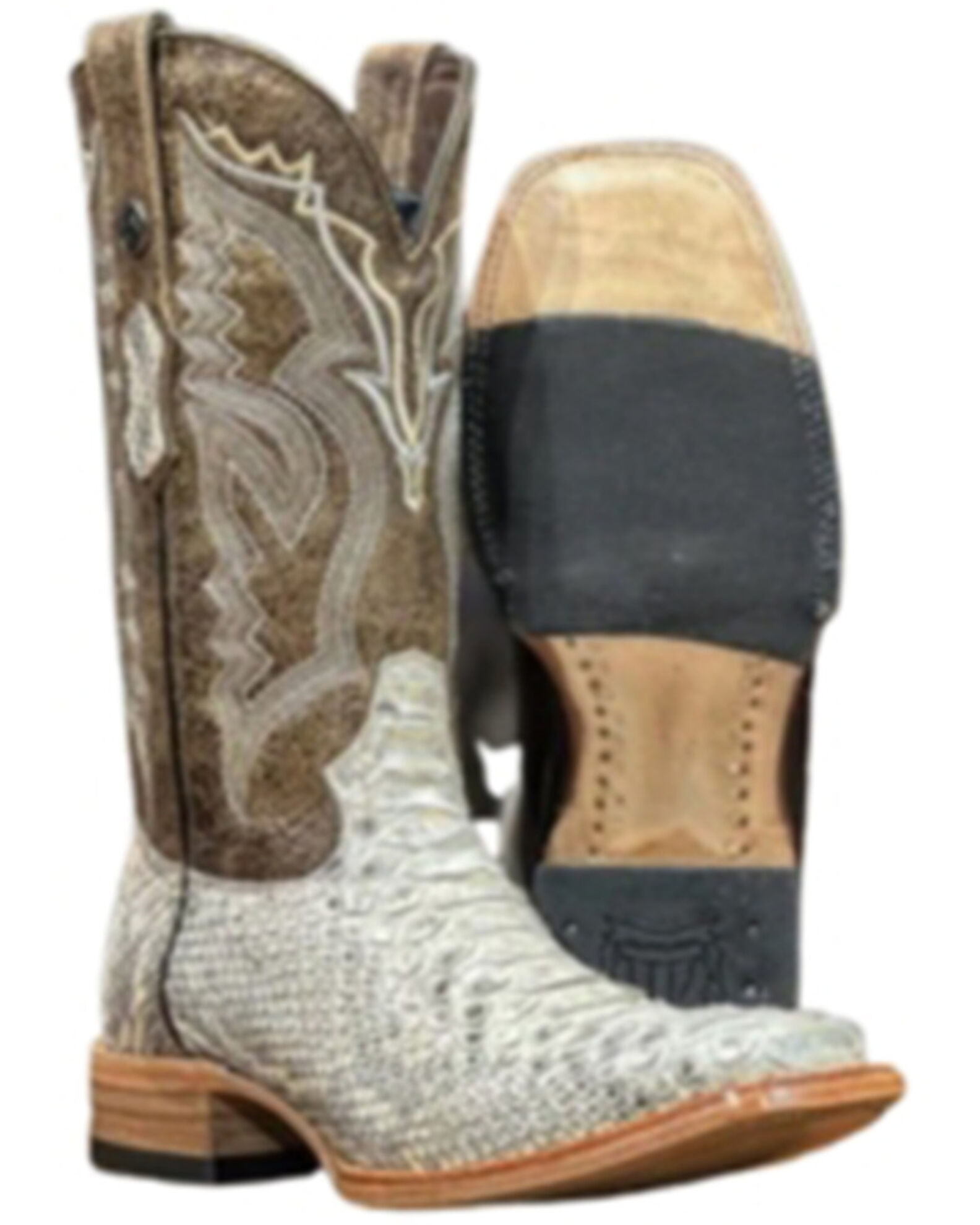 Tanner Mark Men s Exotic Python Western Boots Broad Square Toe