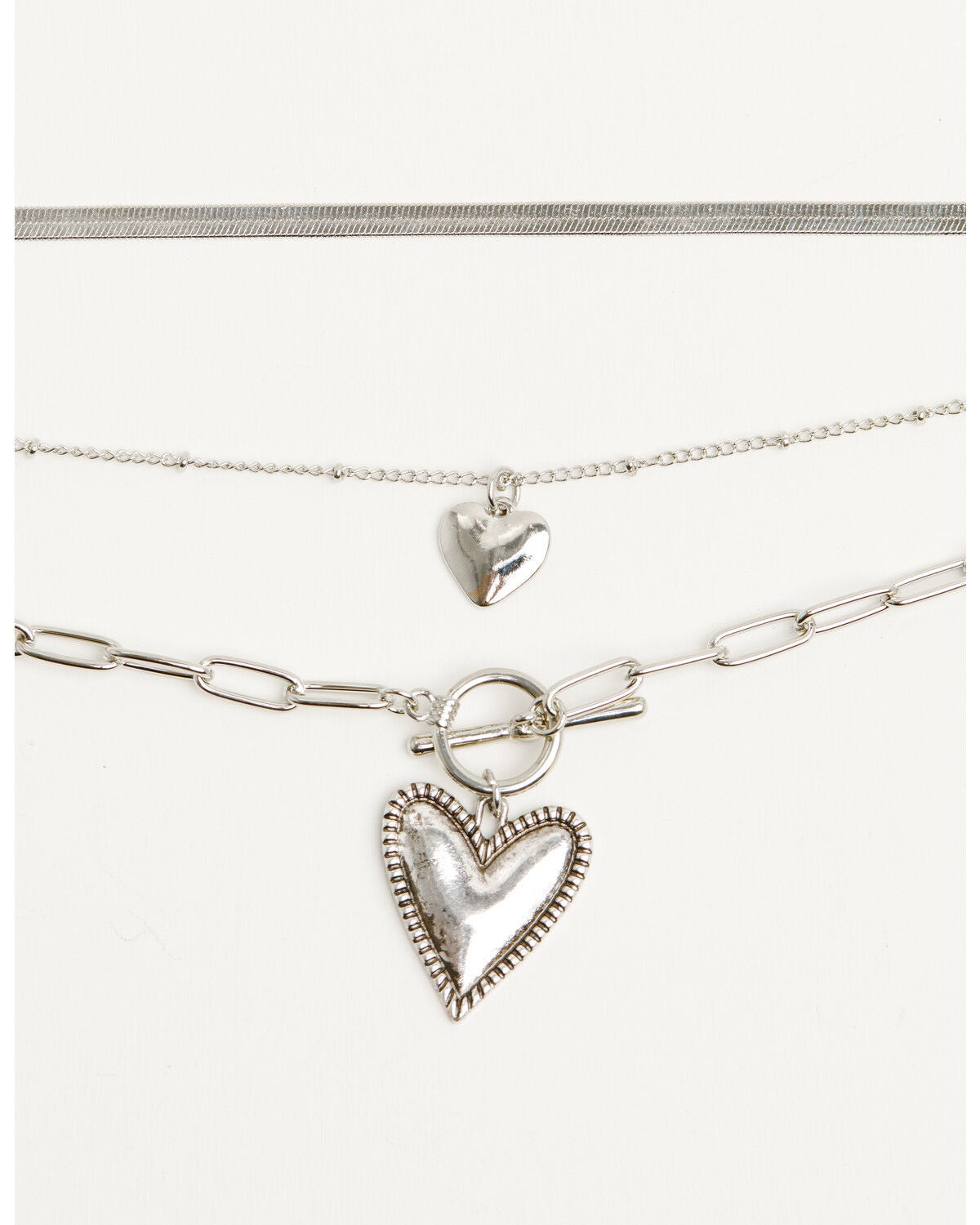 Shyanne Women's Heart Layered Necklace, Silver, hi-res