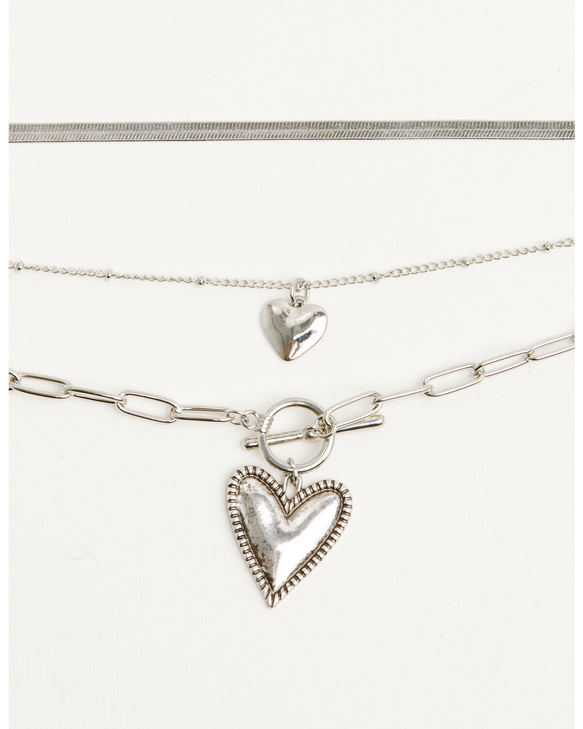 Image #1 - Shyanne Women's Heart Layered Necklace, Silver, hi-res