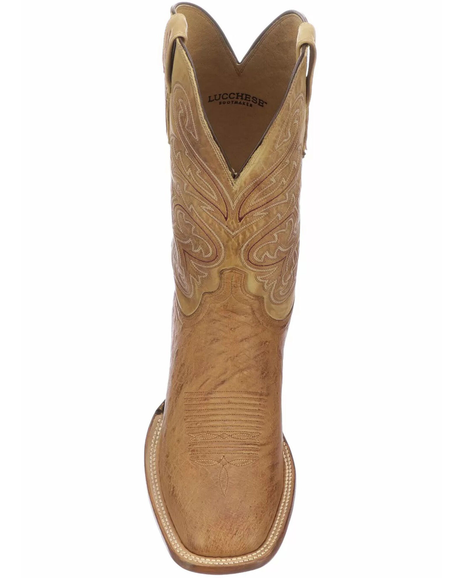 Lucchese Men's Handmade Lance Smooth Ostrich Boots - Square Toe